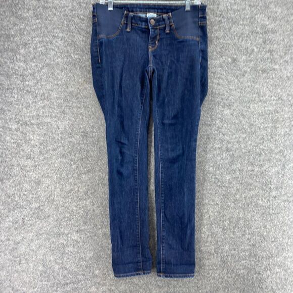 Old Navy Maternity Jeans Women 4 Blue Denim Dark Wash Skinny Low Rise Pockets - Picture 4 of 10